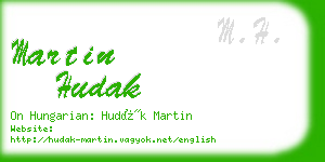 martin hudak business card